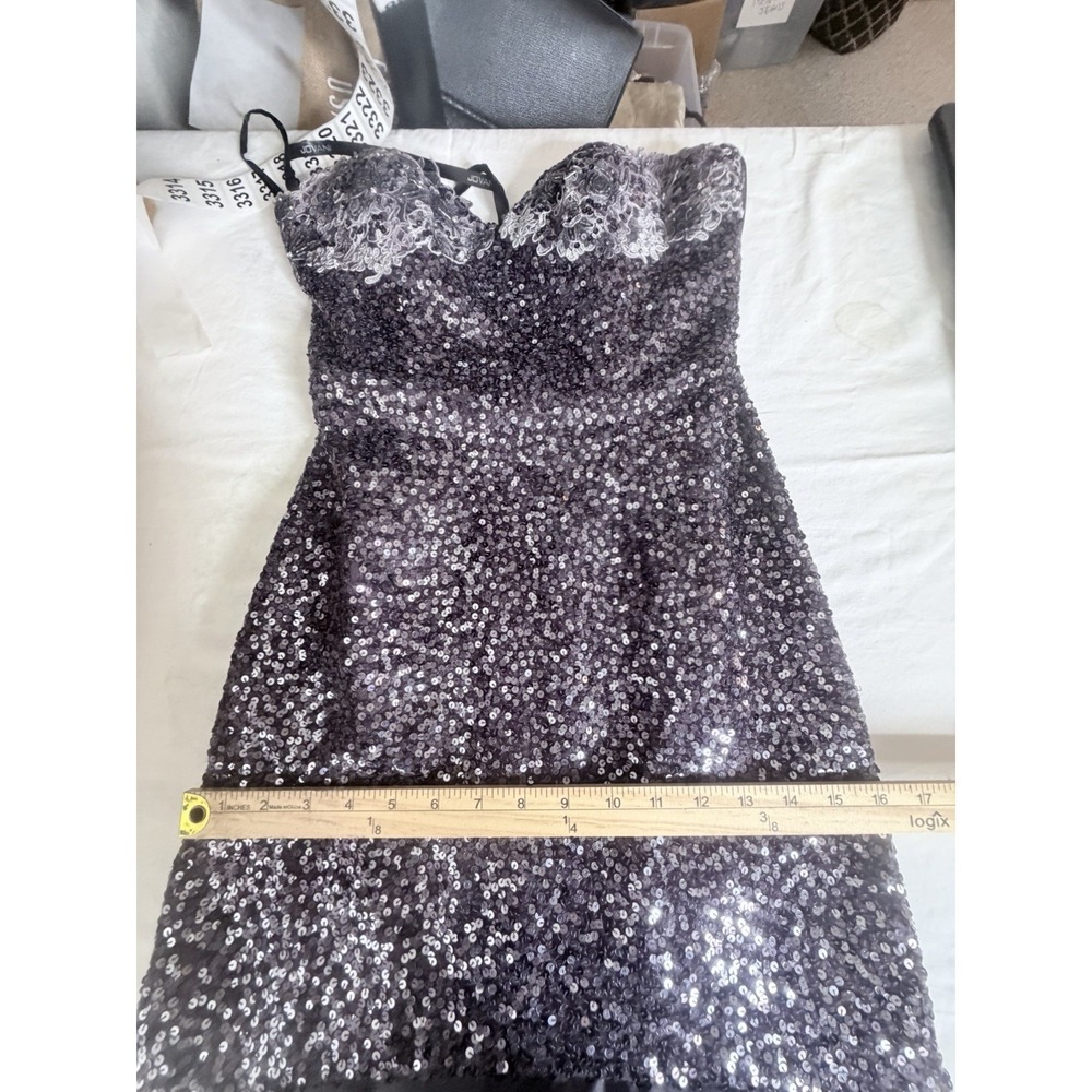 Jovani Strapless Sequin Mermaid Dress Size 2 Gunmetal Ombre Sweetheart Formal - Picture 15 of 16